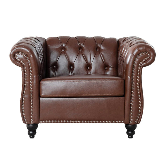 Brown Chesterfield Club Chair