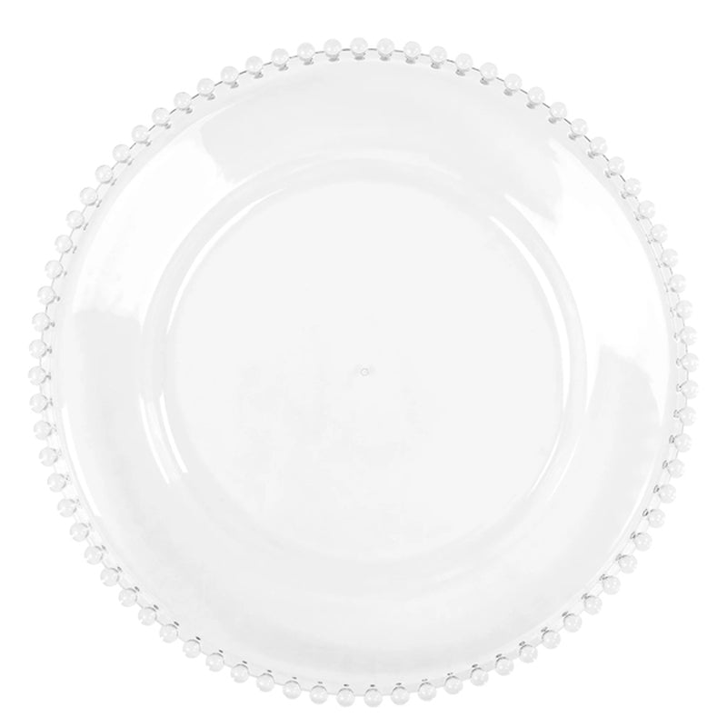 Clear Beaded Glass Charger