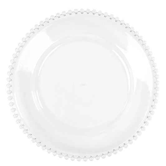 Clear Beaded Glass Charger