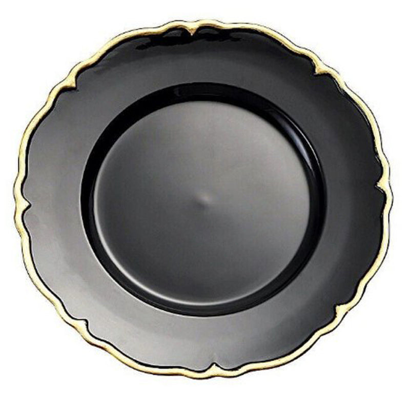 Victorian Onyx Gold Trim Lacquer Charger