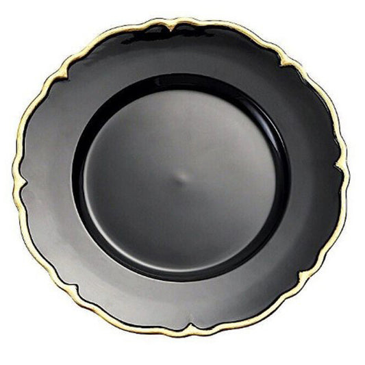 Victorian Onyx Gold Trim Lacquer Charger