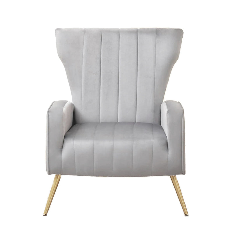 Gray Velvet Modern Tufted Chair