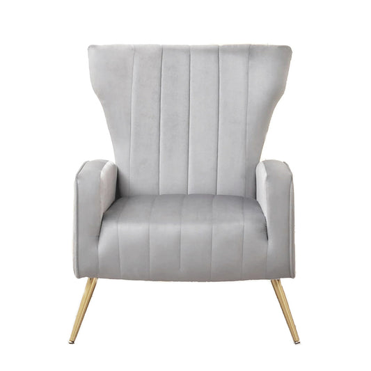 Gray Velvet Modern Tufted Chair