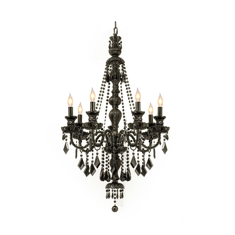 Jet Black 7 Light Chandelier