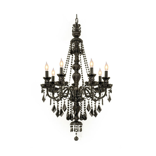 Jet Black 7 Light Chandelier