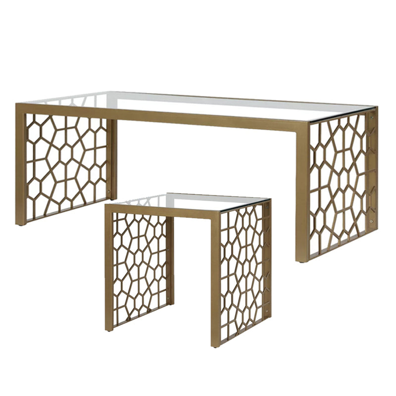 Juliette Glass Coffee and Side Table