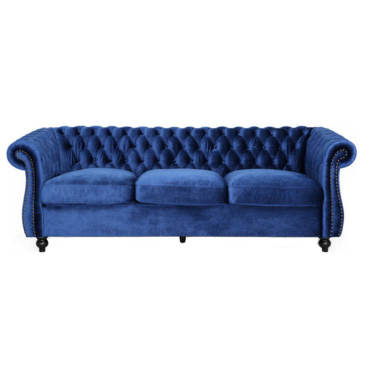 Midnight Blue Scrolled Arm Sofa