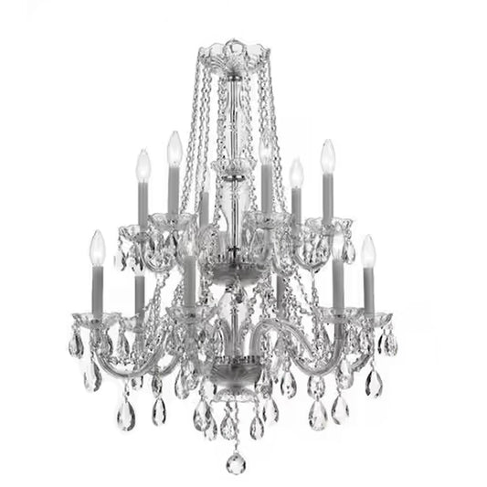 Silver 12 Light Chandelier