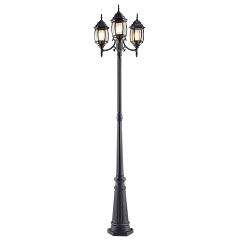 Black 3 Light Lamp Post