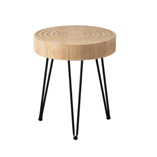 Wood Top Ring Round Cocktail Table
