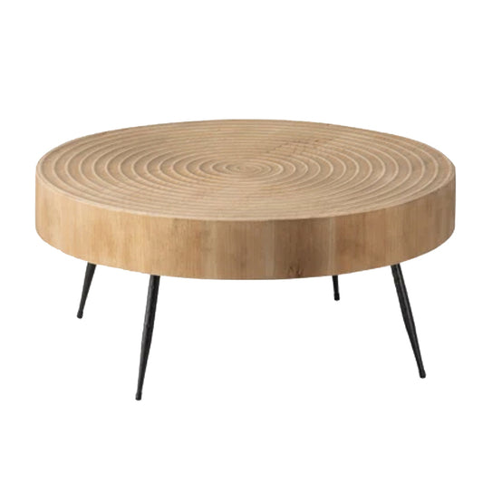 Wood Top Ring Round Coffee Table