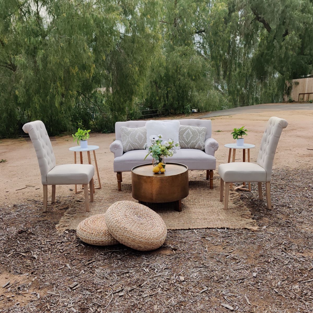 Large Rattan Floor Pillow
