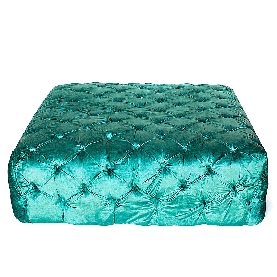 Tufted Teal Ottoman