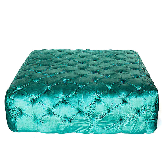 Tufted Teal Ottoman