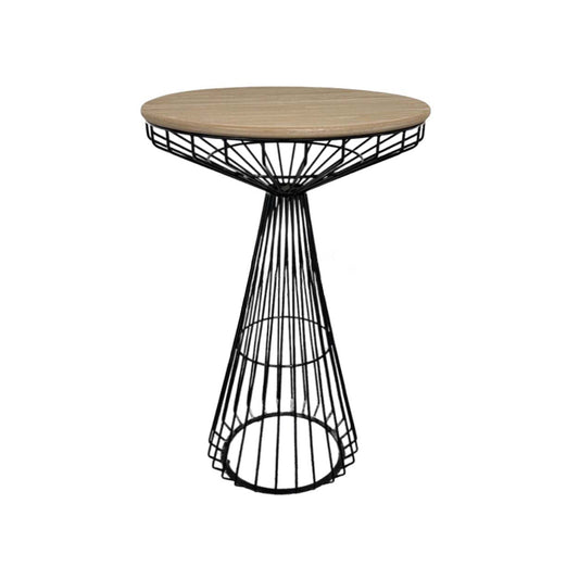 Mesh-Lambr Cocktail Table Black w/Wood Top