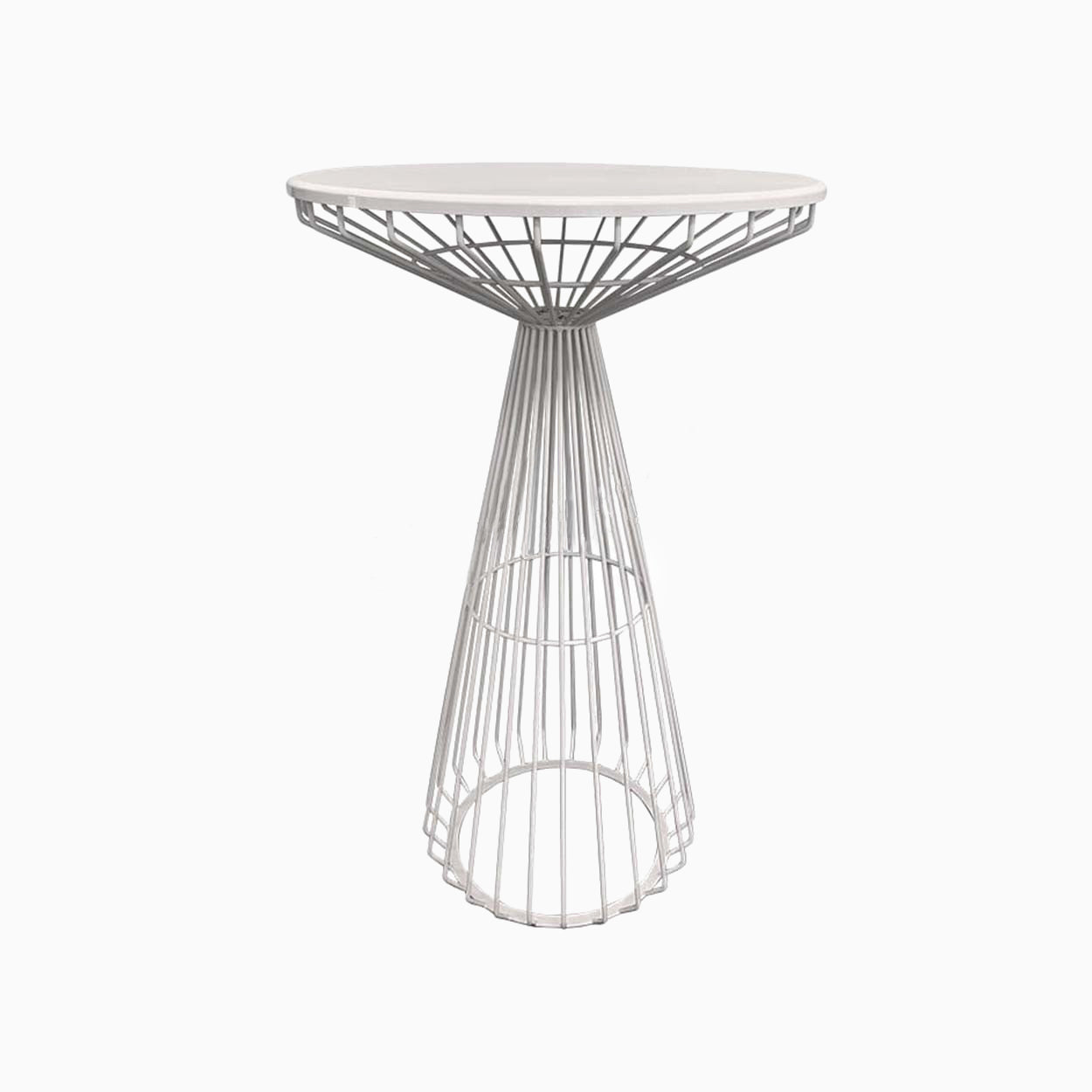 Mesh-Lambr Cocktail Table White w/Metal Top