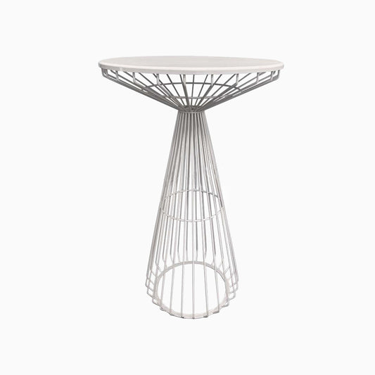 Mesh-Lambr Cocktail Table White w/Metal Top