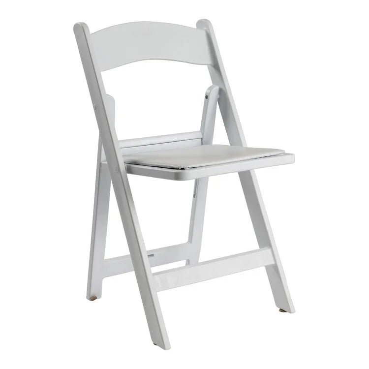 Padded White Resin Foldable Chair