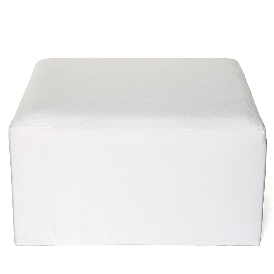 Velvet Ottoman White