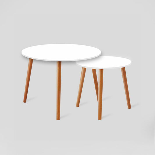 White Wood Nesting Coffee Table Set
