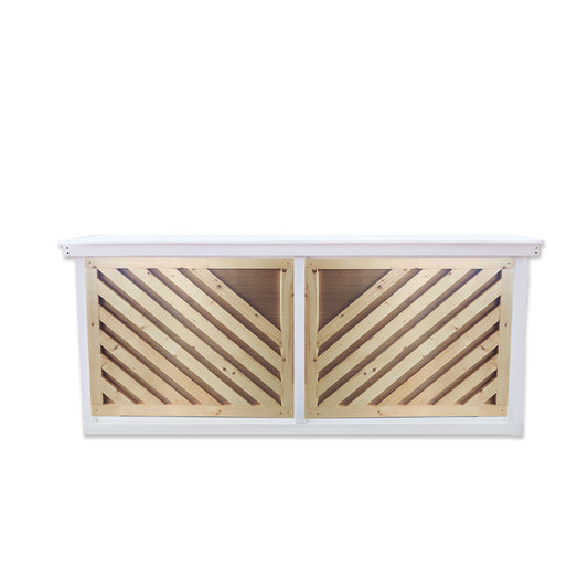8' White Slatted Bar