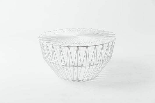 White Bend Wire Ottoman