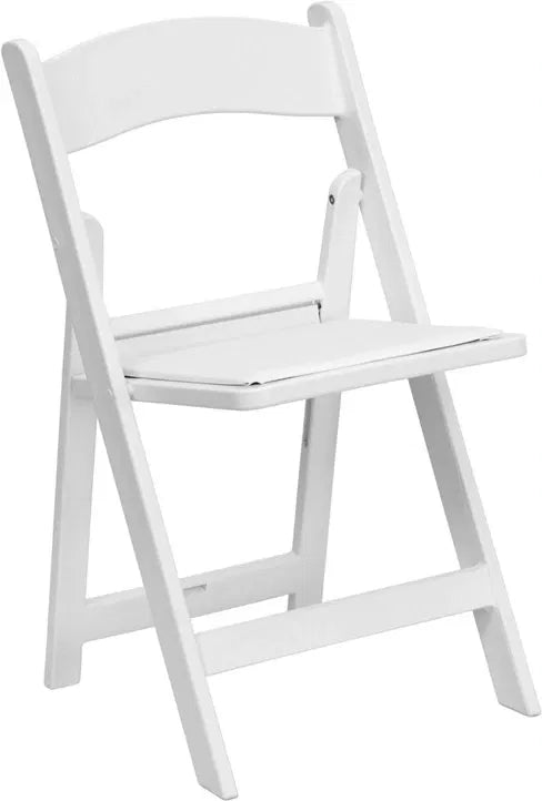 Garden Padded Resin Folding Chair (White)
