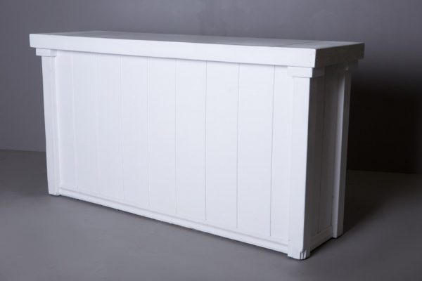 6' White Wood Bar