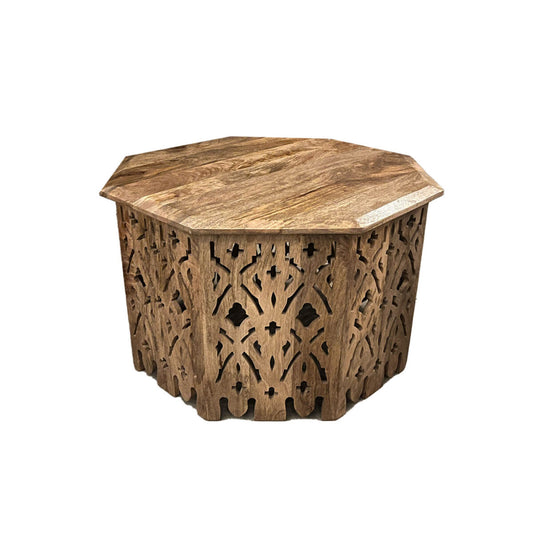 Round Wood Moroccan Coffee Table