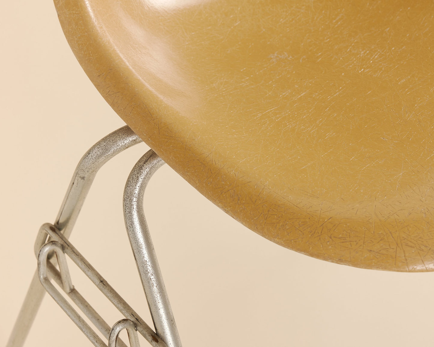 Mustard Eames Fiberglass Shell Chair