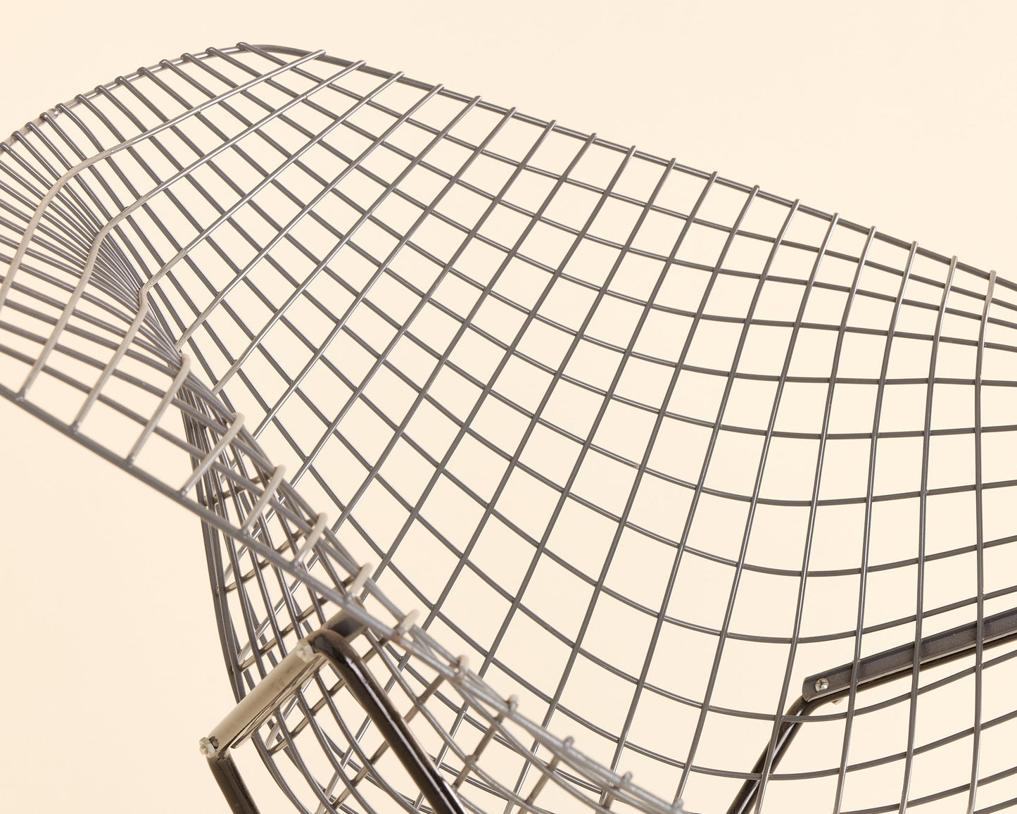 Gray on Black Knoll Bertoia Diamond Chair