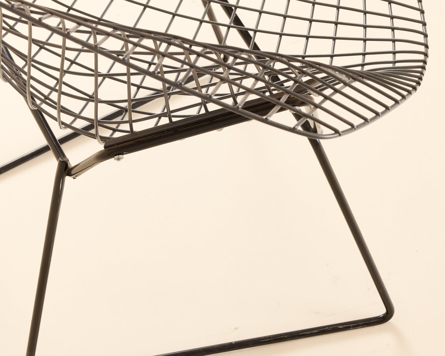 Gray on Black Knoll Bertoia Diamond Chair