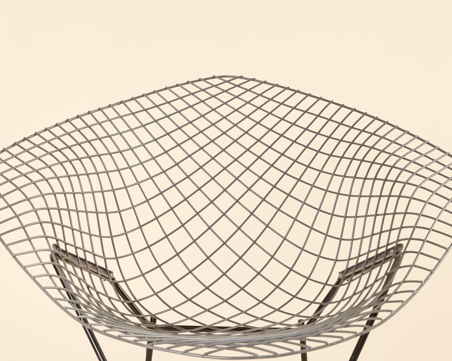 Gray on Black Knoll Bertoia Diamond Chair